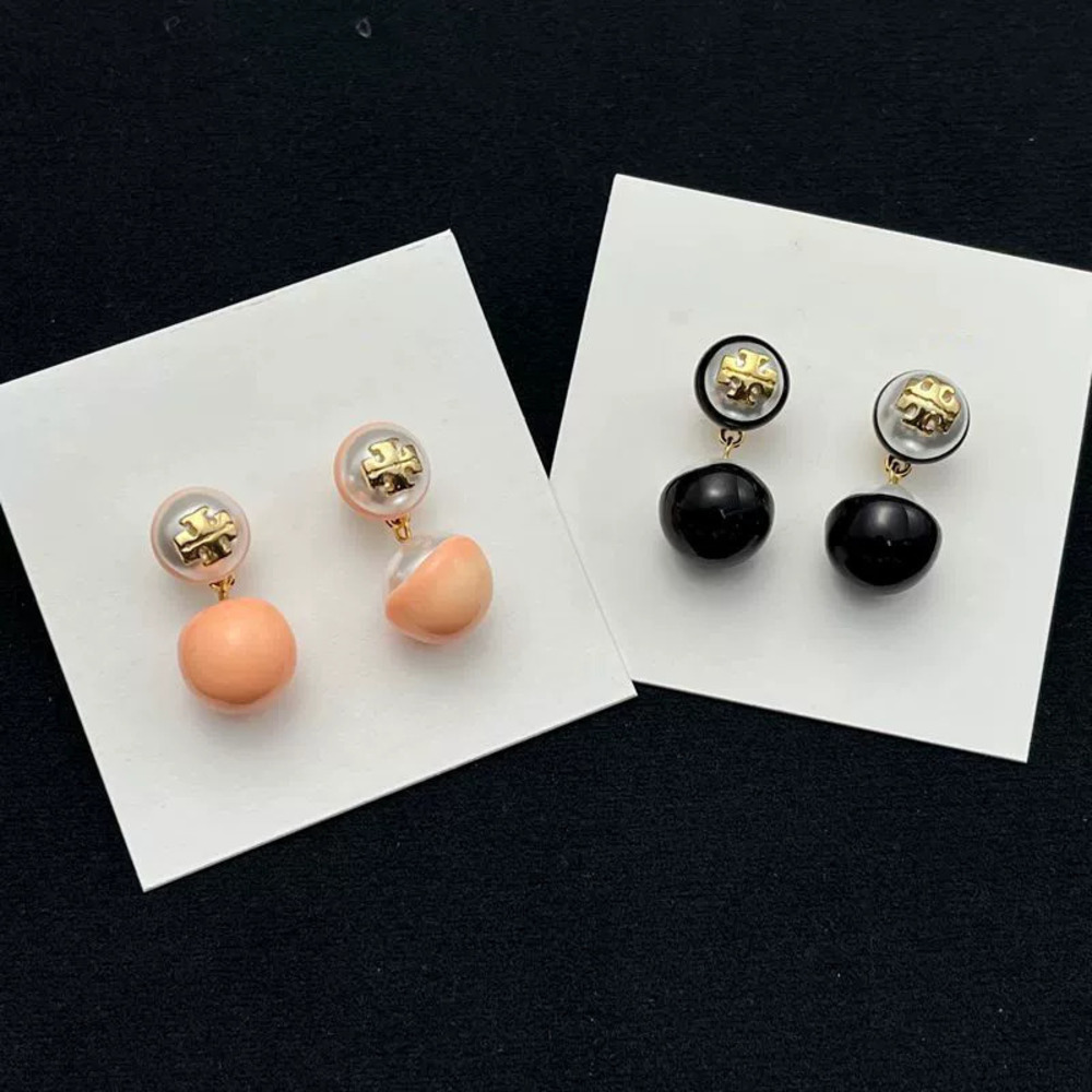 Tory Burch Soft Enamel Double Gradient Pearl Drop Earrings